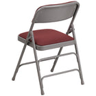Flash Furniture HERCULES Series Curved Triple Braced & Double-Hinged Burgundy Patterned Fabric Metal Folding Chair-CA117 Fire Retardant Foam