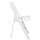 Flash Furniture HERCULES Series Resin Folding Chair with Slatted Seat - White-White Frame Finish