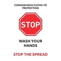 Mark Maker Re-Stick Cling Vinyl for Glass 12" x 18" - Cononavirus (Covid-19) Protection Wash Your Hands Stop The Spread-Re-Stick Cling Vinyl for Glass