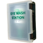 Plum Single Wall Mount Economical Eyewash Station - 500mL Saline Bottle with Eyecup and Sterile-Quick and efficient overview of expiry dates and product condition