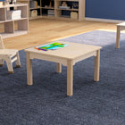 Flash Furniture Bright Beginnings Commercial Grade Wooden Square Preschool Classroom Activity Table-Glossy Beech Finish Matches Any Decor