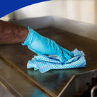 WypAll CriticalClean High Capacity Heavy Duty Foodservice Cloths - Quarterfold - Blue-The wicking power of HydroKnit picks up water almost instantly, and hangs on for fewer drips. Laundered shop rags can’t match that kind of performance.