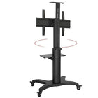 North Bayou AVF1500B Mobile TV Cart with Adjustable Shelf for 32" to 65" TV - Black-Material: Aluminum Alloy