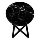 Monarch Specialties 2179 Accent Table - 22"H/Black Marble/Black Metal-9