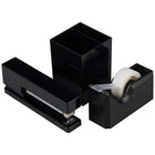 JAM Paper Desk Trio Stapler, Tape Dispenser & Pen Holder Pack - Black-Colour: Jet Black