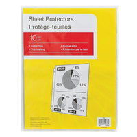 Economy Lightweight Sheet Protectors, 10 Pack-3-hole punched to fit in standard ring binders