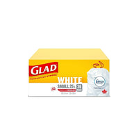 Glad White Garbage Bags ForceFlex Drawstring, Febreze Fresh Clean Scent - 25L - 36 Pack-SMALL WHITE GARBAGE BAGS: 36 bags box of Glad Small 25L white garbage Bags