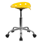 Flash Furniture Vibrant Tractor Seat & Chrome Stool - Yellow-Comfort Molded ''Tractor'' Seat