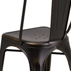Flash Furniture Distressed Copper Metal Indoor-Outdoor Stackable Chair-Drain Holes in Seat