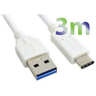 Exian USB Type-C Cable, 3 Meter, White-Use it for efficient syncing or charging.