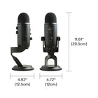 Logitech Blue Yeti USB Condenser Microphone - Blackout-Onboard audio controls: Headphone volume, pattern selection, instant mute, and mic gain put you in charge of every level of the audio recording and streaming process