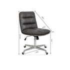 FurnitureR Steffen Office Chair - Grey-Seat Dimensions: 17.3"W x 16.9"D