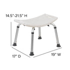 Flash Furniture HERCULES Series Adjustable Bath & Shower Chair with Non-slip Feet - White-Sanitize with water based cleaner
