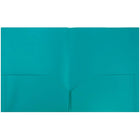JAM Paper Plastic POP Two Pocket Folders, Teal Blue, 12 Pack (382Eteg)-Blue