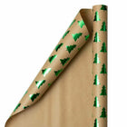 JAM Paper Gift Wrap - Christmas Kraft Wrapping Paper - 50 Sq Ft Total - Green Trees on Brown Kraft Paper - 2 Rolls/Pack-Size: 50 Square Feet Total (25 Sq. Ft. per Roll)