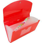 JAM Paper 13-Pocket Expanding File with Button & String Closure, Check Size, 5" x 10.5", Red, 2 Pack (2167012z)-Red