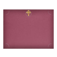 St. James Presentation Holders/Cards with Gold Foil Crucifix, 80lb Burgundy Linen, 25 Pack-Create tangible memories with these premium certificate holders