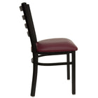 Flash Furniture HERCULES Series Black Ladder Back Metal Restaurant Chair - Burgundy Vinyl Seat - 2 Pack-Burgundy Vinyl Upholstered Seat