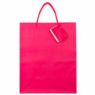 Jam Paper Gift Bags with Rope Handles - Large - 10" x 13" x 5" - Hot Pink Matte - 100 Pack-Quantity: 100 per pack
