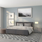 Flash Furniture Tribeca King Size Tufted Upholstered Platform Bed - Dark Grey Fabric-Dark Grey Fabric Upholstery