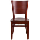 Flash Furniture Lacey Series Solid Back Mahogany Wood Restaurant Chair - 2 Pack-Set of 2 Wood Dining Chairs