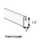 Azar Displays Grid Wall Extrusion, 1.5" x 0.5", White, 5 Pack (600073-WHT-5PK)-Works with grid wall only