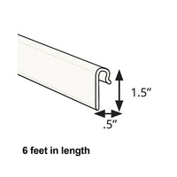 Azar Displays Grid Wall Extrusion, 1.5" x 0.5", White, 5 Pack (600073-WHT-5PK)-Works with grid wall only