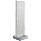 Azar Displays 2-Sided Pegboard Floor Display, C-Channel Sides, Studio Base, White (700778-WHT)-Pegboard display fixture