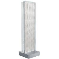Azar Displays 2-Sided Pegboard Floor Display, C-Channel Sides, Studio Base, White (700778-WHT)-Pegboard display fixture