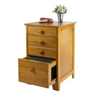 Winsome Studio Filing Cabinet, Honey-There is substantial space for storage in the file-folder size drawer and three smaller drawers.