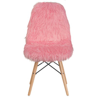 Flash Furniture Shaggy Dog Light Pink Accent Chair-Accent Side Chair