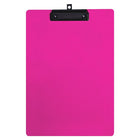 Geo Plastic Clipboard, Legal, 9" x 15", Pink, 12 Pack-Clipboard made of strong plastic with retractable hook.