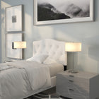 Flash Furniture Cambridge Tufted Upholstered Twin Size Headboard - White Fabric-Headboard Size: 39.25''W x 3''D x 24''H