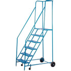 Kleton Rolling Step Ladders, 6 Steps, 22" Step Width, 55" Platform Height, Steel-Frame Material: Steel