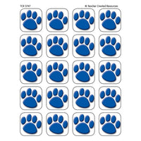 Teacher Created Resources Stickers, Blue Paw Prints, 1440 Pack (TCR5747)-Size: 1" x 1"
