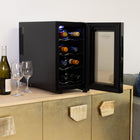 Koolatron 8 Bottle Wine Cooler, 0.8 cu. ft. (23L) Freestanding Thermoelectric Wine Fridge - Black-Quiet, efficient thermoelectric cooling technology