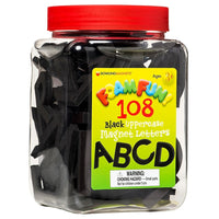 Dowling Magnets Foam Fun Uppercase Black Magnet Letters, Set of 108-Type: Letters