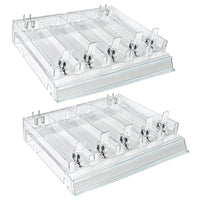 Azar Adjustable Short Divider Bin Cosmetic Tray - Clear - 2 Pack-Sold in Packs of: 2