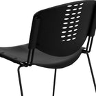 Flash Furniture HERCULES Series Plastic Stack Chair with Black Frame - Black-Perforated Back allows air circulation