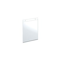 Azar Displays 10" x 8" Vertical Wall Mount Acrylic Sign Holder, Clear, 10 Pack (162718)-Can be used on pegboard, slatwall, gridwall, or on a wall with screws