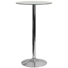 Flash Furniture 23.5" Round Glass Table with 35.5"H Chrome Base-Cocktail Table