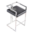 Plata Decor Harvey II Stools - Chrome/Black - 2 Pack-No assembly required