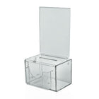 Azar Displays Large Clear Suggestion Box with Pocket, Lock and Keys, 6.25" x 9" x 6.25" (206388)-Comment box anonymously collects suggestions from employees and customers
