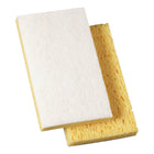 Scotch-Brite Light Duty Scrubbing Sponges - White Cleansing Pad and Yellow Sponge - 3-3/4"W x 6-1/8"D x 3/4"H-Dual-action scrubbing sponge