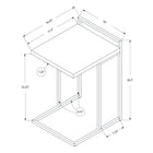 Monarch Specialties 3639 Accent Table - 25"H/Grey Cement/Chrome Metal-1 Year Limited Manufacturer Warranty