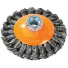 Walter Surface Technologies Saucer Cup Brush With Knot-Twisted Wires, 4" Dia., 5/8"-11 Arbor, Steel - 3 Pack-Application Type Steel