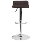 Flash Furniture Contemporary Brown Vinyl Adjustable Height Barstool with Quilted Wave Seat & Chrome Base-Contemporary Style Stool