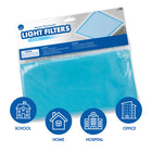 Educational Insights Classroom Light Filters - 2' x 2' - Tranquil Blue - Set of 4-Heat-resistant and certified safe: Includes four 2' x 2' heat-resistant Light Filter panels and Certificate of Conformance for flame retardancy