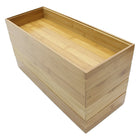 Cathay Importers Bamboo Stackable Rect Organizer 15"W x 6"D x 2"H - Natural - 4 Pack-Stackable, versatile, practical rectangular organizers