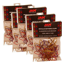 JAM Paper Butterfly Paper Clips, Assorted Paperclips, 5 Pack (2210016349g)-Assorted